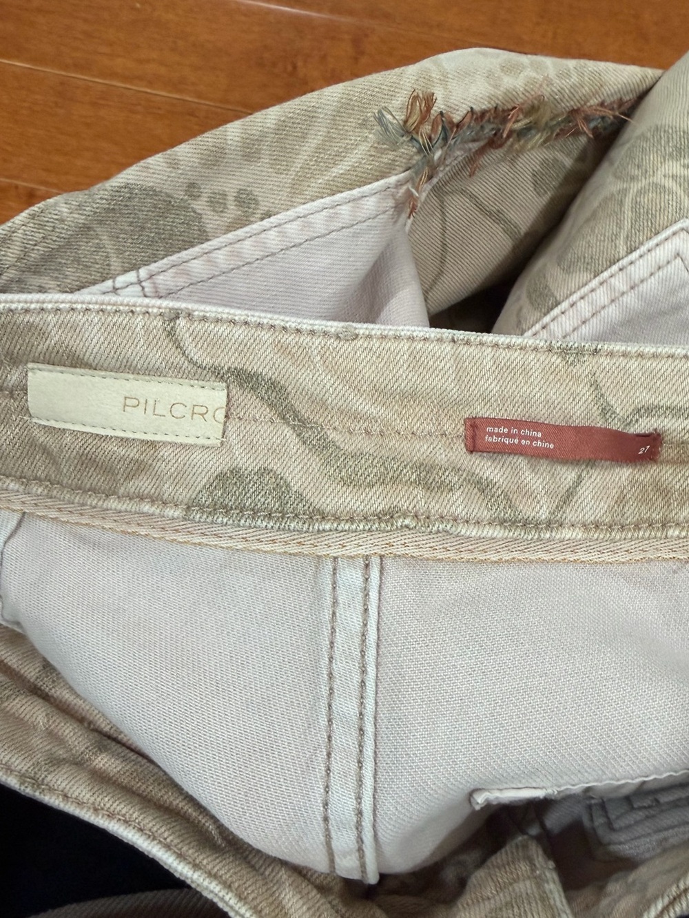 Pilcro Cotton Blend Embroidered The Camp Wanderer Patchwork Pants Sz. 27 - Picture 7 of 7